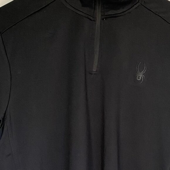 SPYDER Quarter Zip Black Pull Over Sweater, Good condition, Men’s Medium - Picture 5 of 7